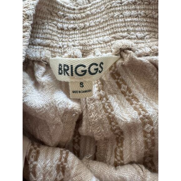 Briggs New York Khaki Brown Linen Blend Striped Wide Leg Pants Size Small - Picture 9 of 10